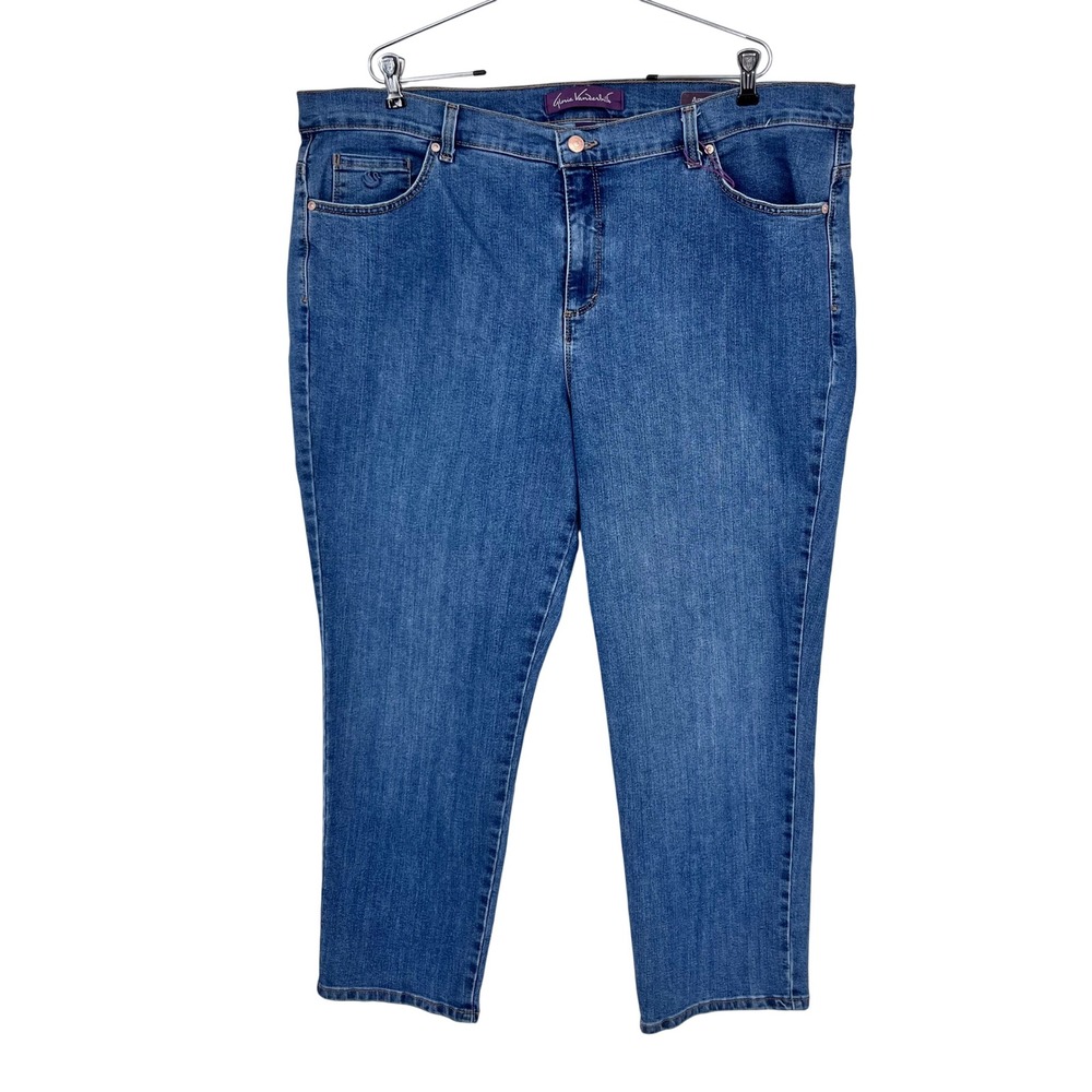 Gloria Vanderbilt Amanda Jeans Women 20W Blue High‎ Rise Tapered Medium Wash
